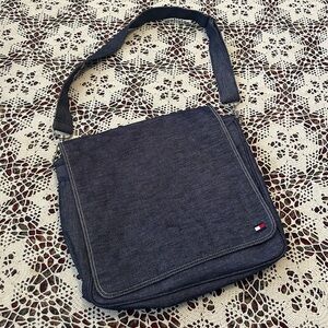 Tommy Hilfiger Dark Navy Crossbody Messenger Bag with Flag Accent